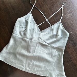 Light blue satin top